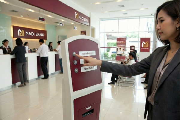 ส่วนรับคำสั่ง ปุ่มกดหรือจอสัมผัสของเครื่องกดบัตรคิว