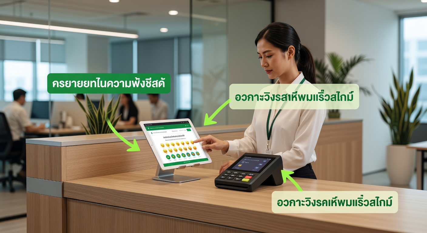 เครื่องประเมินความพึงพอใจ Smart Terminal และ Tablet ในสภาพแวดล้อมออฟฟิศ