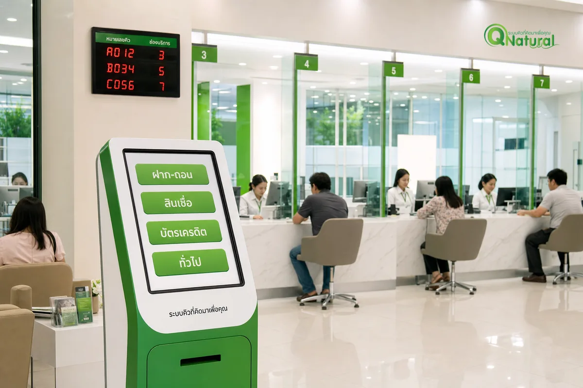 ระบบ Q-Business สำหรับธุรกิจขนาดใหญ่ — dashboard + จอแสดงคิว + ตู้กดบัตร + LINE OA integration