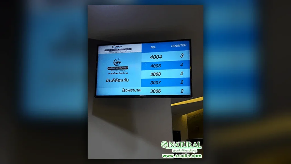 ภาพหน้างานจริงระบบคิว Q Natural — โรงพยาบาลสมเด็จพระปิ่นเกล้า กรมแพทย์ทหารเรือ