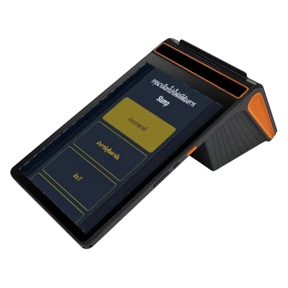 เครื่อง POS Android แบบพกพา (Handheld POS) หน้าจอสัมผัส พร้อมเครื่องพิมพ์ใบเสร็จในตัว จาก Q Natural