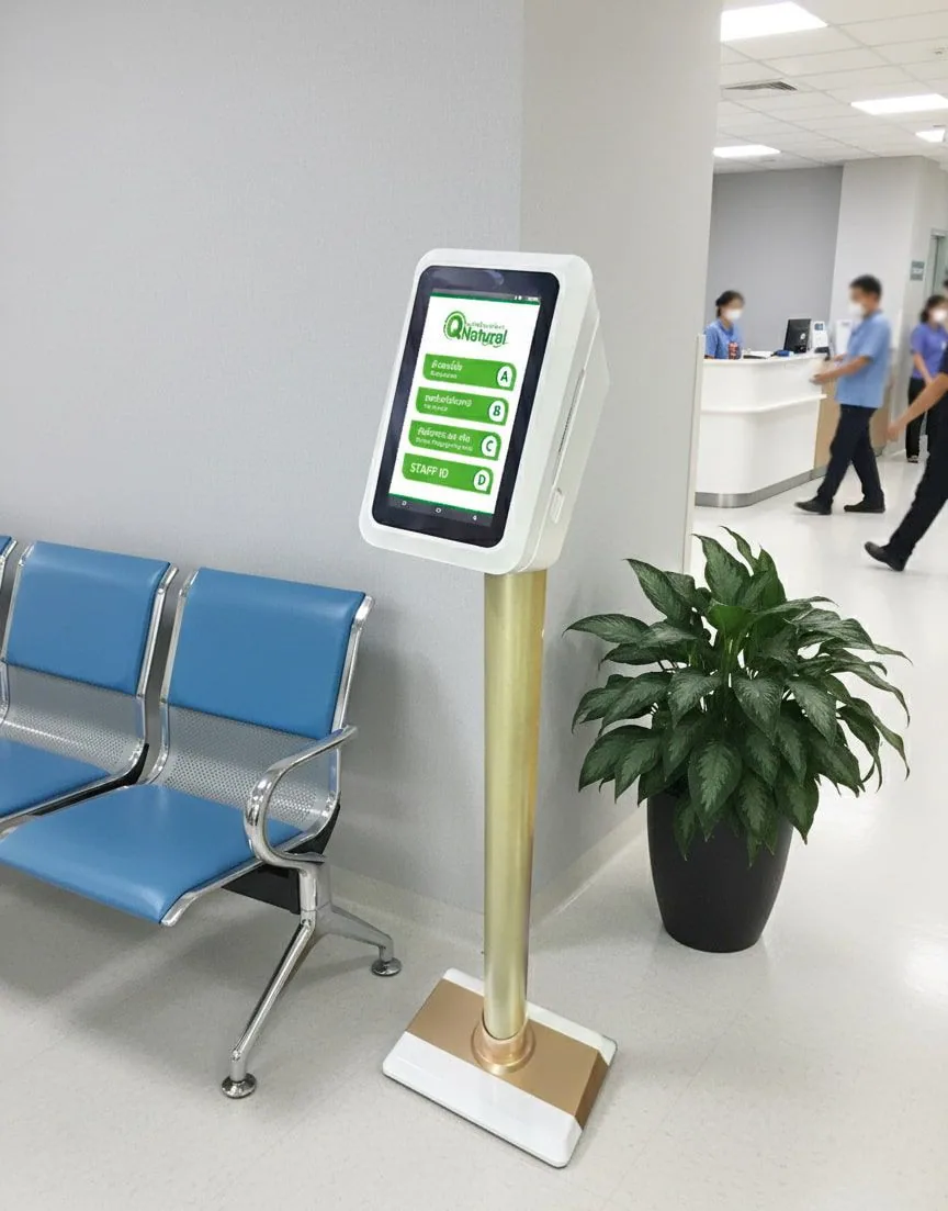 QS-QD06 เครื่องบัตรกดคิว Android แบบตั้งโต๊ะ Desktop Queue Ticket