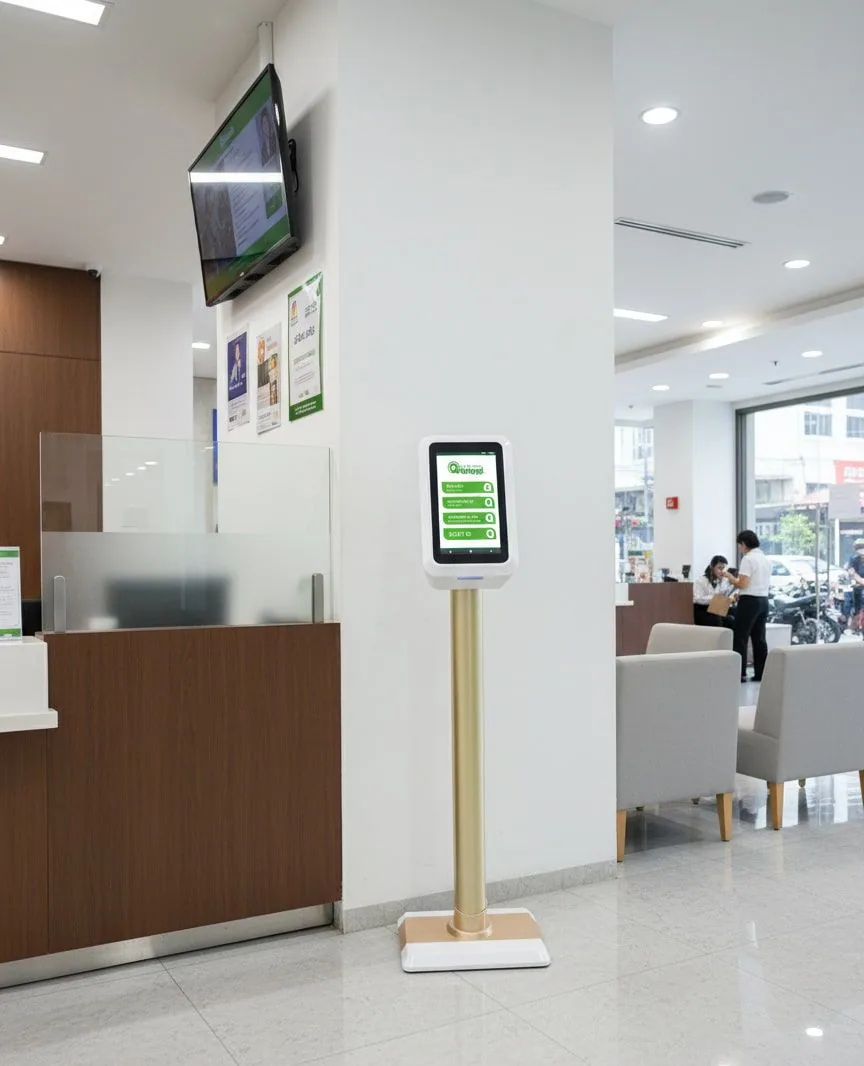 QS-QD06 เครื่องบัตรกดคิว Android แบบตั้งโต๊ะ Desktop Queue Ticket
