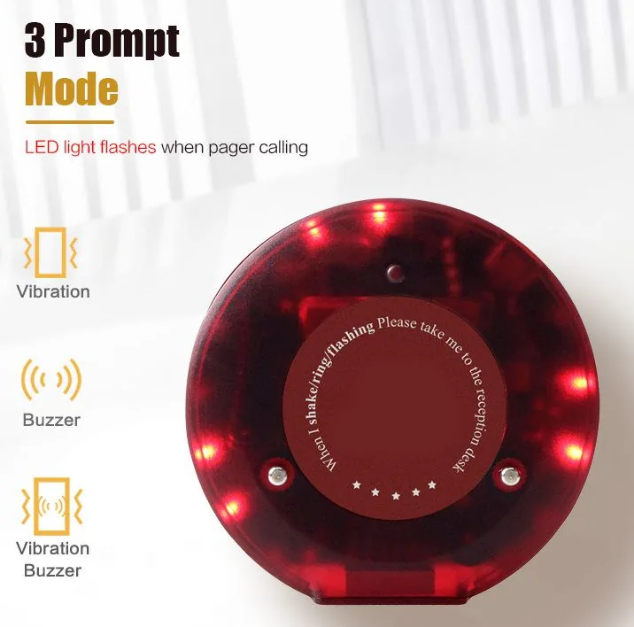 QS-QWP01-1 เครื่องเรียกคิว Q Wireless Pager แบบกลม